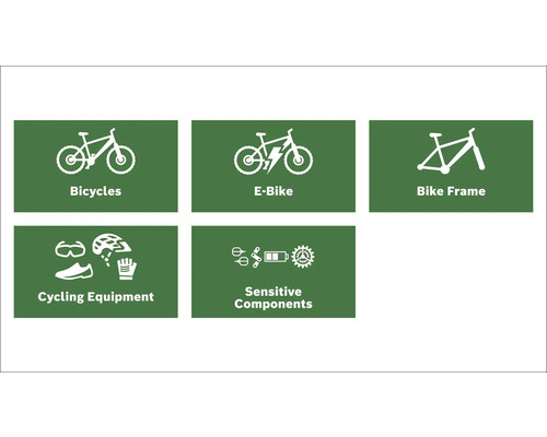 Illustrations de vélos, vélos électriques, cadres de vélos, accessoires de vélos et composants sensibles