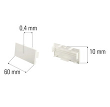 Cache en plastique, 60 mm de large, 0,4 mm d'épaisseur et 10 mm de haut