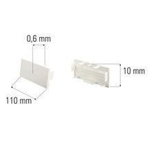 Couvercle en plastique mesurant 0,6 mm x 110 mm x 10 mm