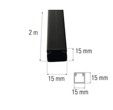 Dimensions d'un profilé de deux mètres de long