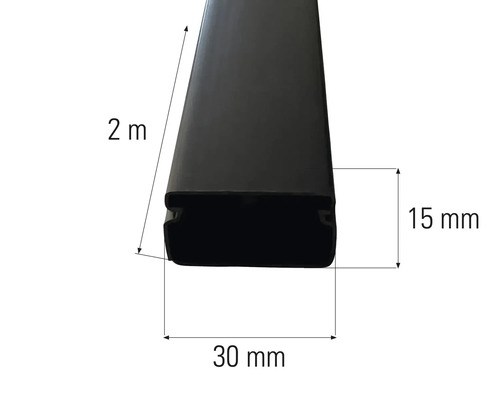 Latt de clôture de deux mètres de long mesurant 30 x 15 millimètres.