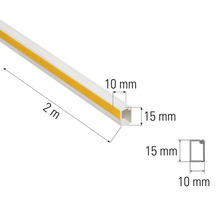 Goulotte d'installation, deux mètres de long, dimensions dix sur 15 millimètres