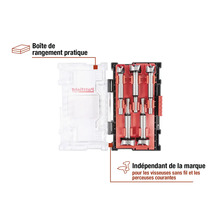 Jeu de forets Forstner de différentes tailles dans une boîte de rangement