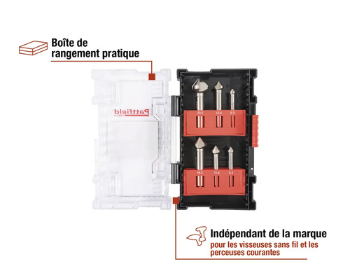 Jeu de forets à carrelage dans une boîte de rangement