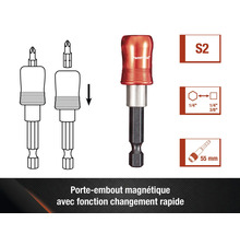 Porte-embout magnétique Pattfield avec fonction de changement rapide