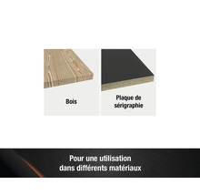 Représentation du bois et d'une plaque de sérigraphie