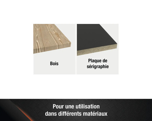 Représentation du bois et d'une plaque de sérigraphie