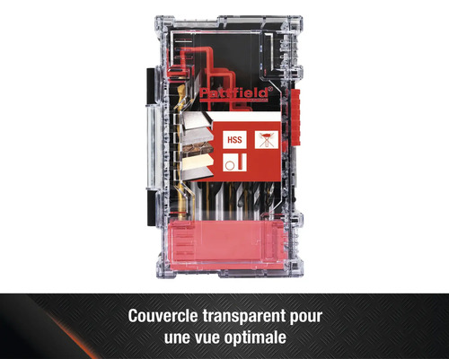 Jeu de forets dans un boîtier transparent