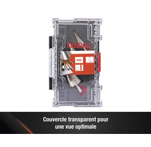 Jeu de forets étagés dans une boîte de rangement transparente