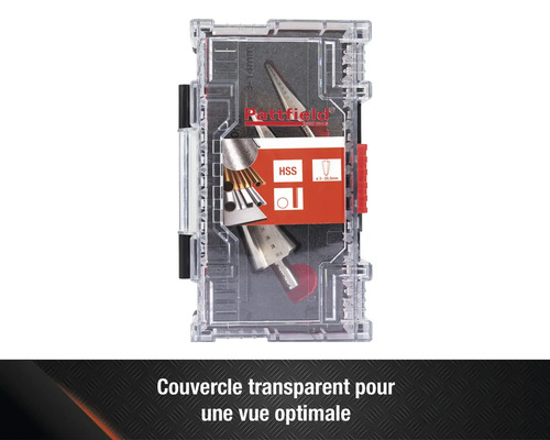 Jeu de forets étagés dans une boîte de rangement transparente