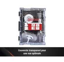 Jeu de brosses métalliques Pattfield dans une boîte de rangement transparente