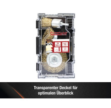 Drahtbürsten Set mit verschiedenen Bürsten in transparenter Verpackung