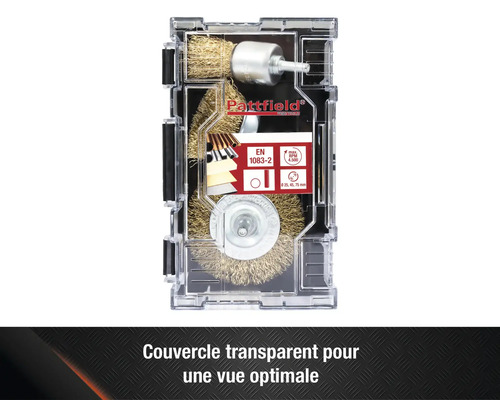 Jeu de brosses métalliques Pattfield dans un emballage transparent