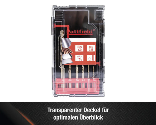 Pattfield HSS-CO Bohrer Set in transparenter Verpackung