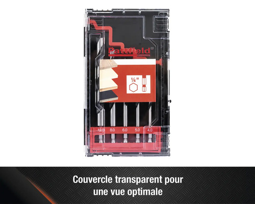 Set de forets à bois Pattfield de six pièces dans une boîte transparente