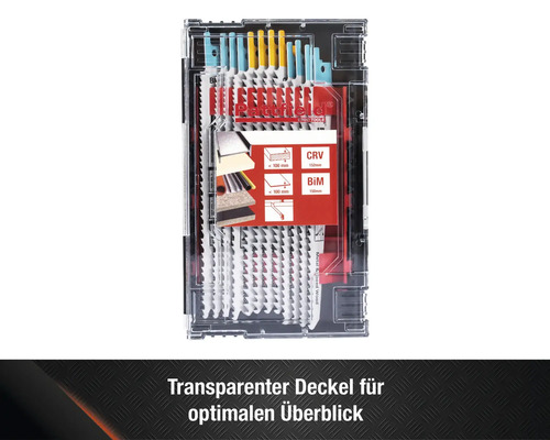 Stichsägeblätter Set im transparenten Aufbewahrungskoffer