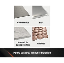 Différents matériaux : carreaux de céramique, verre, marbre et brique