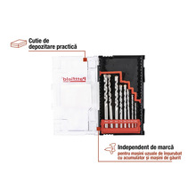 Jeu de forets dans une boîte de rangement pour visseuses et perceuses
