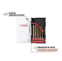 Jeu de forets de différentes tailles dans une boîte de rangement