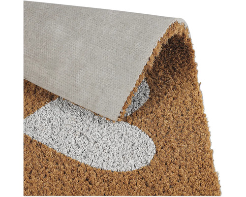 Fussmatte aus Kokosfaser mit Muster und Textilrücken