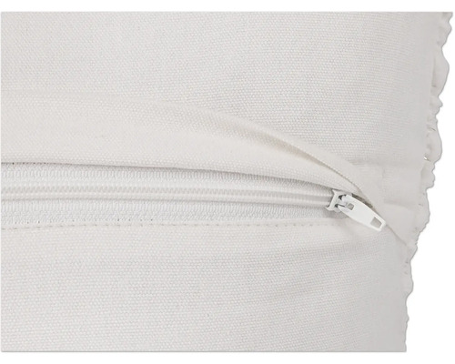 Vue détaillée d'un coussin avec fermeture éclair