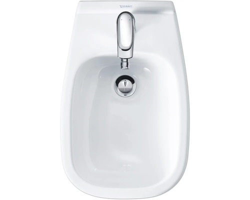 Photo de dessus d'un bidet en céramique sanitaire avec robinet