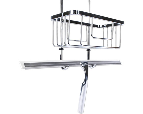 Duschregal mit Abzieher zur Wandmontage