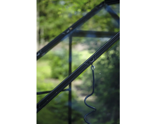Vue détaillée d'une serre avec cadre et suspension