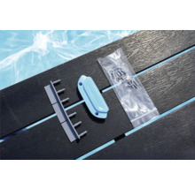 Matériel de fixation de couverture de piscine sur terrasse en bois