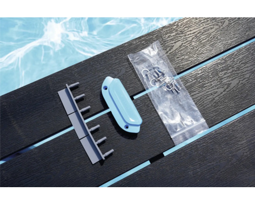 Matériel de fixation de couverture de piscine sur terrasse en bois