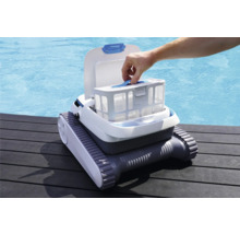 Robot de piscine avec panier filtrant et entraînement à chenilles