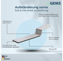 Aufständerung aus Aluminium für Module, geeignet für Wind- und Schneelasten