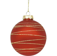 Boule de Noël décorative avec des lignes décoratives dorées
