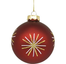 Boule de Noël rouge avec motif étoile