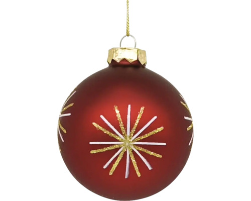 Boule de Noël rouge avec motif étoile