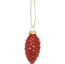 Rote Weihnachtskugel in Zapfenform mit Aufhänger
