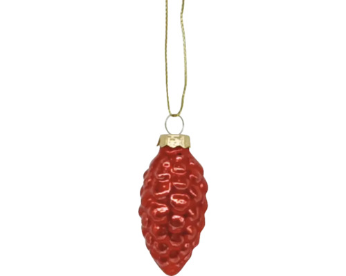 Rote Weihnachtskugel in Zapfenform mit Aufhänger
