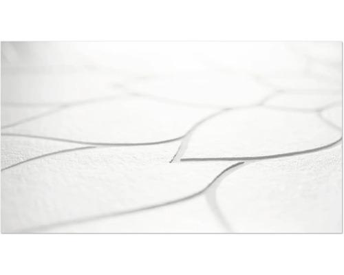 Nahaufnahme einer weißen Tapete mit floralem Muster