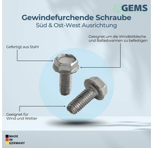 Gewindefurchende Stahlschrauben geeignet für Wind und Wetter