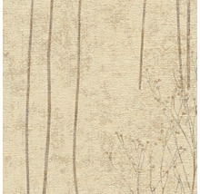 Papier peint avec rayures et motif de plantes