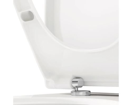 Gros plan d'un siège de WC avec éléments de fixation