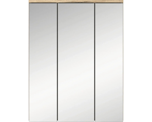 Armoire de toilette avec trois portes et structure en bois