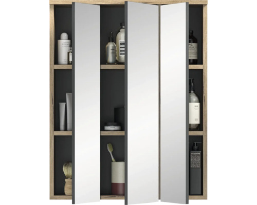 Armoire de toilette à miroir avec étagères pour le rangement de salle de bain