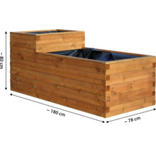 Jardinière à deux niveaux en bois, dimensions d'environ 180 x 78 x 80 cm