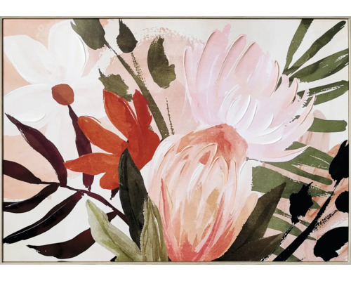 Peinture avec motif floral sur toile