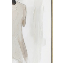 Peinture abstraite avec palette de couleurs beige dans un cadre en bois