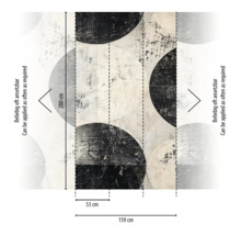 Papier peint avec motif de cercle et dimensions