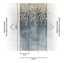 Dimensions du papier peint photo avec motif de feuilles