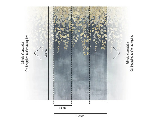 Dimensions du papier peint photo avec motif de feuilles