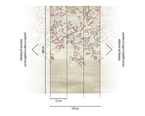 Dimensions d'un papier peint photo à motif floral